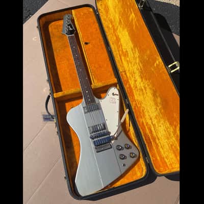1965 Gibson Firebird III - Silver Mist Poly - RARE! Wide Nut, Non-Reverse Headstock - Original Vintage Custom Color Electric Guitar - 1 of 1? WOW! image 16