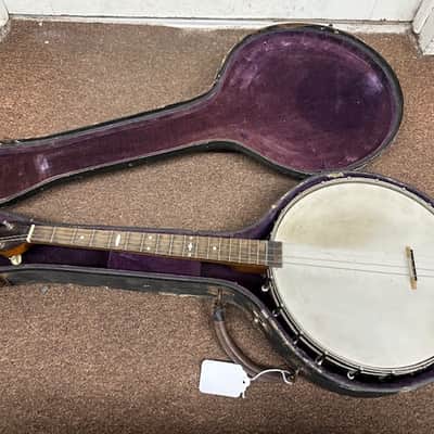 OLD Used Guckert Duplex 4 String Tenor Banjo 1922? w/ Hard Case Vintage Antique image 1