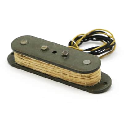 1978 Fender Telecaster Bass Pickup Rare Tele Staggered 4 Pole Piece White Cloth Gray Bobbin Yellow Black Plastic Wire Precision P Bass (#3 - 122378 - 7.87) image 3