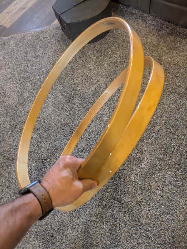 22" Maple Bass Drum Hoop 2010s - Natural image 1