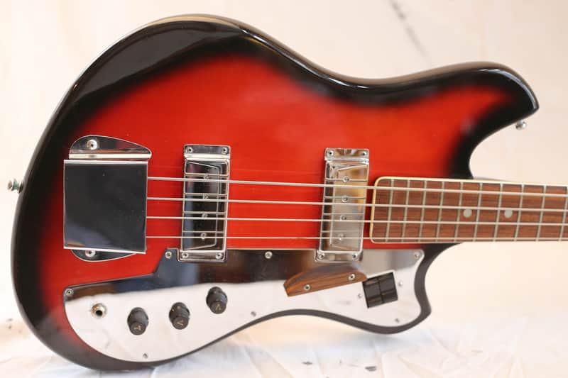 Rare Vintage Howard/Teisco Full Scale Bass 1965 Red Burst image 1
