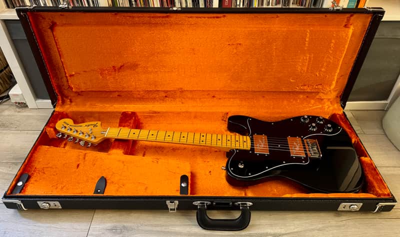 2025 Fender Custom American Vintage II 1975 Telecaster Deluxe Black Satin Neck MAJOR UPGRADES 52mm Spacing A5 USA Tele 70s 72