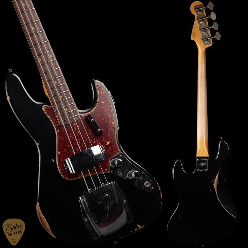 Fender Custom Shop 1962 Relic Jazz Bass - Aged Black image 1
