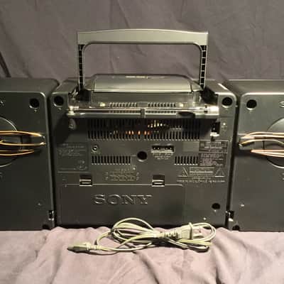 Sony CFD-550 Mega Bass CD Radio Dual Cassette Recorder Boom Box with Detachable Speakers Black image 2