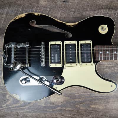 MyDream Partcaster Custom Built - Relic Black Thinline Gibson Scale Lollar Freeway image 2