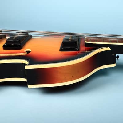 Univox Model 1920 Lectra Short-Scale Bass w/ case 1968 - Sunburst Violin Bass image 10