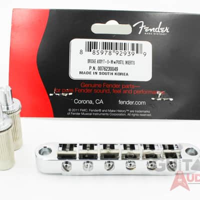Genuine Fender Classic Player Jaguar/Jazzmaster Tune-o-Matic Bridge - CHROME image 2