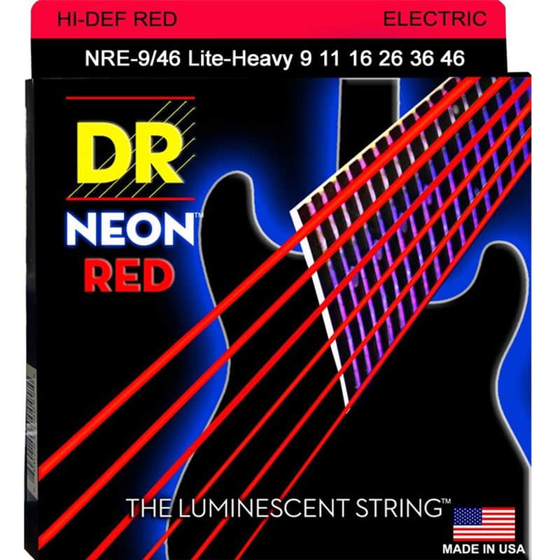 DR Strings - Neon Red 9-42 Light Guitar Strings - The Luminescent String image 1