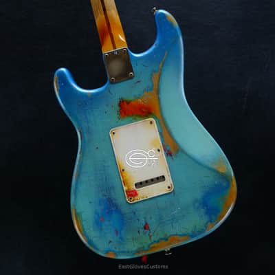 Fender Stratocaster Daphne Blue/Pelham Blue Tex-Mex Made in USA Medium Relic Aged RARE image 7