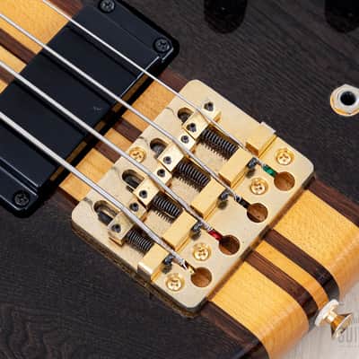 1990s Aria Pro II Super Bass SB-800 See-through Black Vintage Neck Through Bass, Near-Mint w/ Case & Hangtag image 8