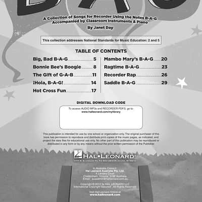 In the B-A-G - Collection of Songs for Recorder Using the Notes B-A-G, A Bild 2