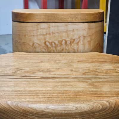 Handcrafted Cherry Wood Ergonomic Cajón Stool - Sculptural Cajon Chair image 4