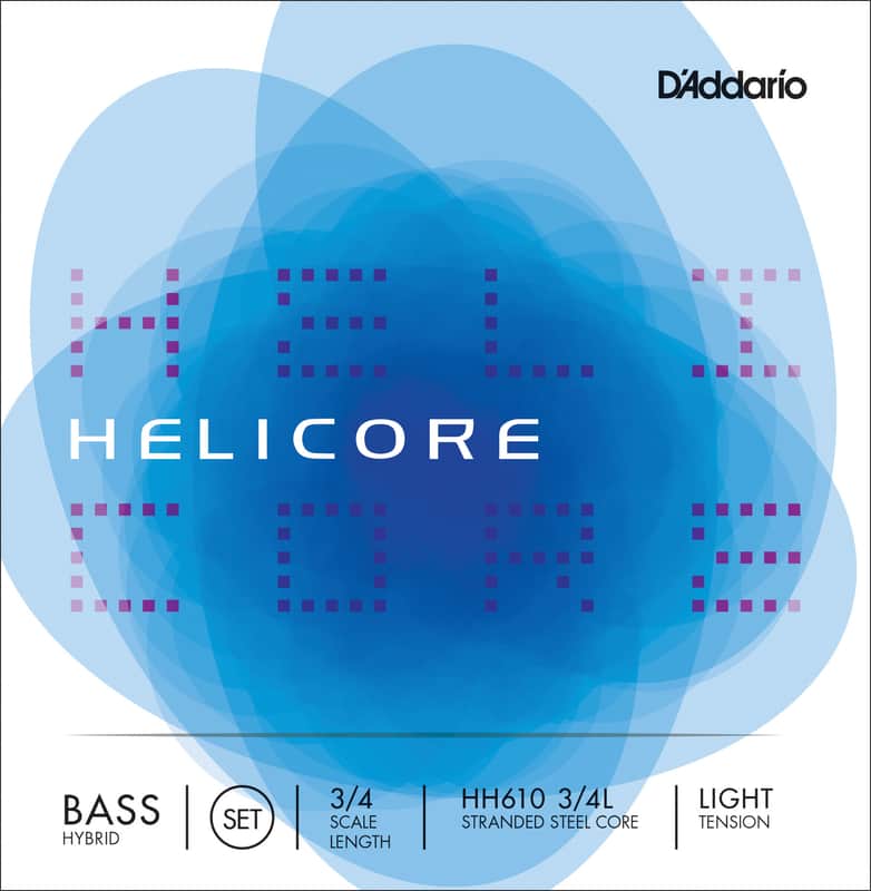 D'Addario HH610 3/4L Helicore Hybrid 3/4 Bass Strings - Light Tension image 1