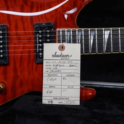 Immagine Jackson USA Custom Shop SLATQ-H MAH Archtop Soloist Quilted Maple Top Violin Brown 2005 w/OHSC - 11