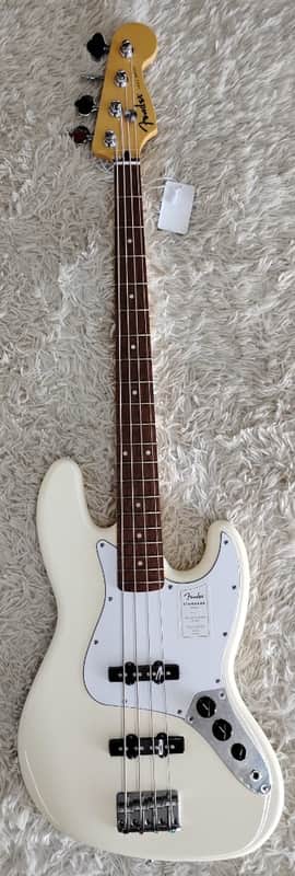 Mint Fender Standard Series 4-string Electric Jazz Bass Guitar, Olympic White Finish image 1