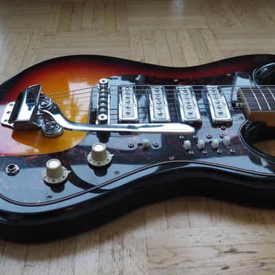 VIDEO! 1970s Japan Sakai (Teisco-ish) "Hertiecaster" guitar - pro Setup, player ready image 5
