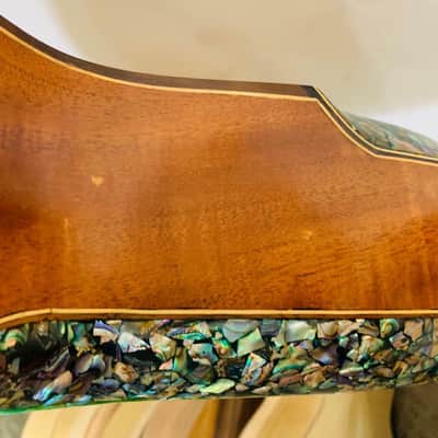 Blueberry  Handmade Acoustic Guitar Grand Concert Built to Order with Paua Shell Arm Rest and Rib Rest image 11