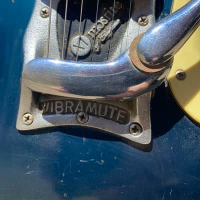 Vintage 1965 Mosrite Ventures Model Vibramute Ink Blue image 9