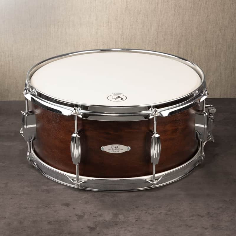 C&C Drum Company Player Date II 6.5x14 Snare Drum - Brown Mahogany Stain image 1