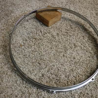 Slingerland 1960's 14" 8 lug chrome over brass bottom snare drum rim image 2