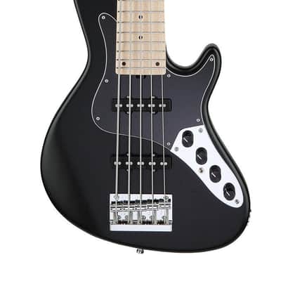 Sadowsky MetroLine 24-Fret Singlecut Vintage Bass 5 String, Swamp Ash Body, Solid Black Satin image 2