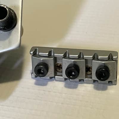 1990's Jackson Dinky Guitars JT-580LP Takeuchi Brushed Chrome Licensed Floyd Rose Tremolo Guitar Bridge Set image 5