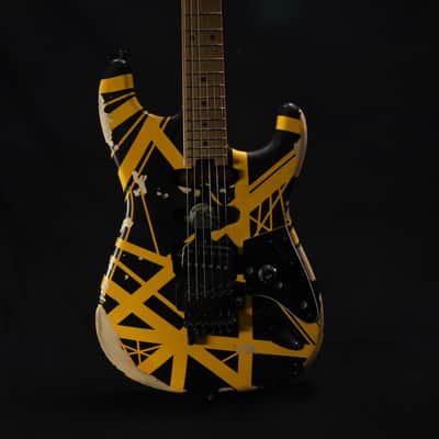 EVH Striped Series Frankenstein Frankie Electric Guitar - Black with Yellow Stripes, Relic 616 image 9