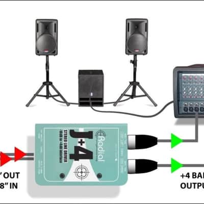 Radial J+4 Stereo Line Driver -10dB to +4dB Interface DI image 6