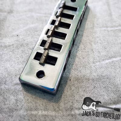Gibson "Harmonica" Schaller-made Tune-O-Matic Bridge for Marauder, L6S, S-1 (1970s, Chrome) image 6