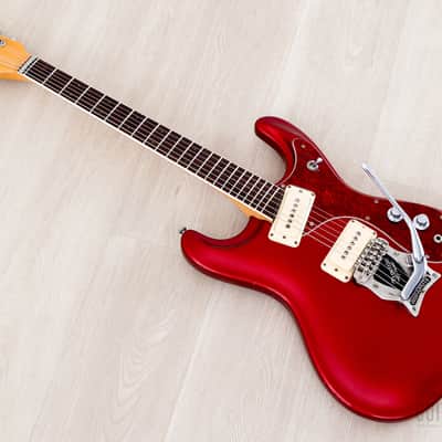 1990s Mosrite Super Custom ‘65 Ventures Model Candy Apple Red w/ Vibramute, Japan Kurokumo image 12