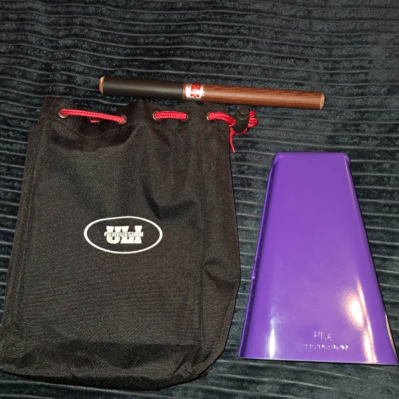 ULI Percussion Purple Bongo Bell (Mid-High) w/ Beater & Bag image 1