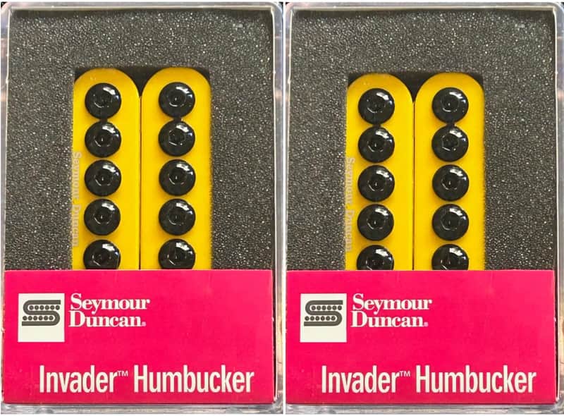 Seymour Duncan Yellow Invader 6 String Humbucker Guitar Pickup Set SH-8b & SH-8n Neck & Bridge image 1