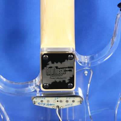All Music Inc USA Private Collection #14 Acrylic Clear Strat Electric Guitar George  Fedden image 9