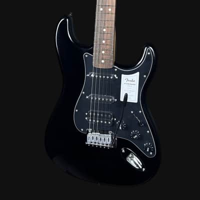 Fender Standard Stratocaster HSS Electric Guitar, Black Pickguard in Black image 2