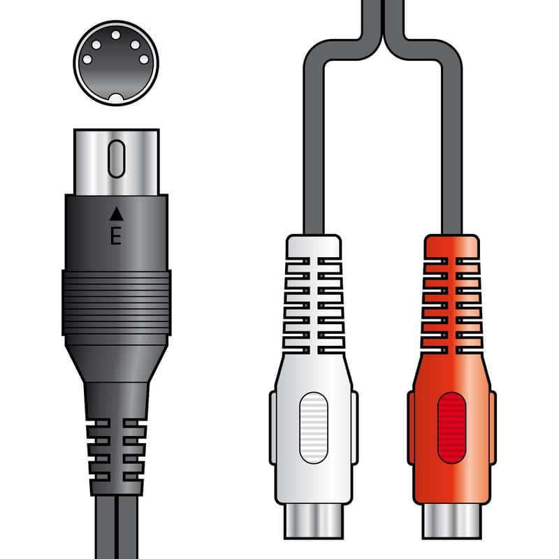 Avlink 5 pin DIN plug to 2 x RCA socket lead 1.2m Bild 1