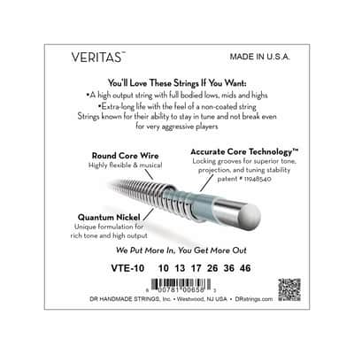 DR Strings VERITAS Coated Core Technology Electric Guitar Strings Medium 10-46 image 2
