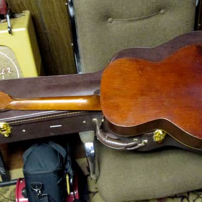 Unknown Parlor Acoustic Guitar 30s/40s art deco soso player w/intonation issues image 2