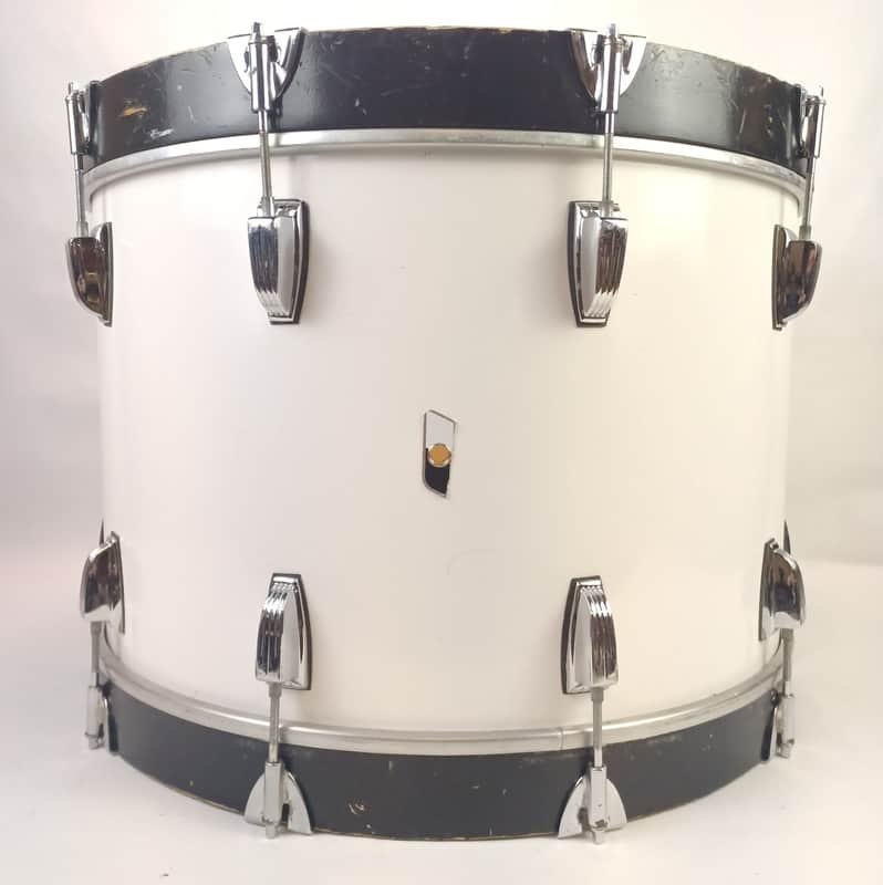 Ludwig 14x22"White Cortex 6Ply Maple Rockers Bass Drum Black/White Badge Kick US image 1