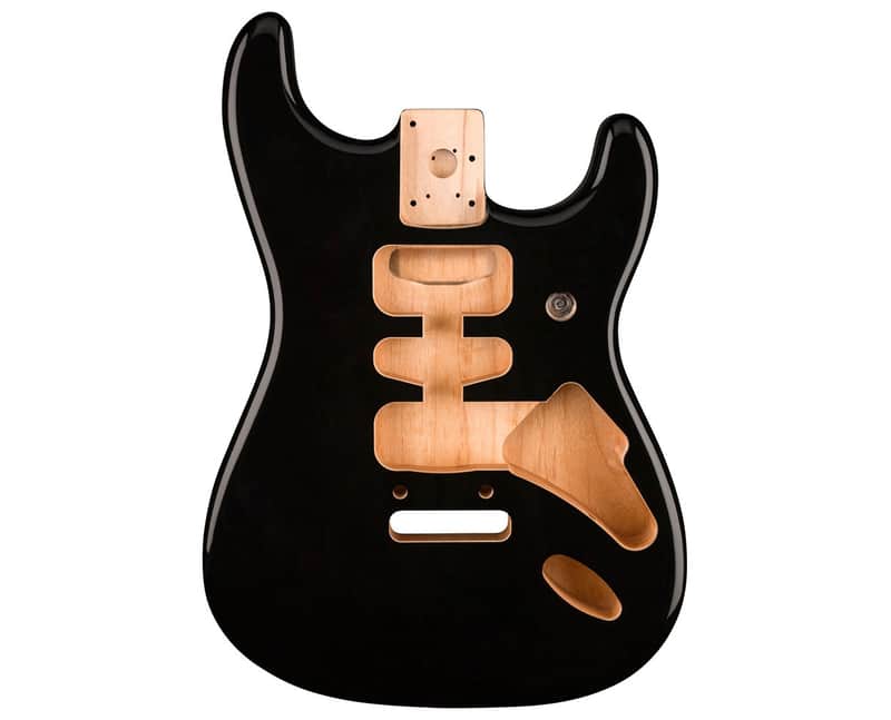 Used Fender Deluxe Series Stratocaster HSH Alder Body - Black image 1