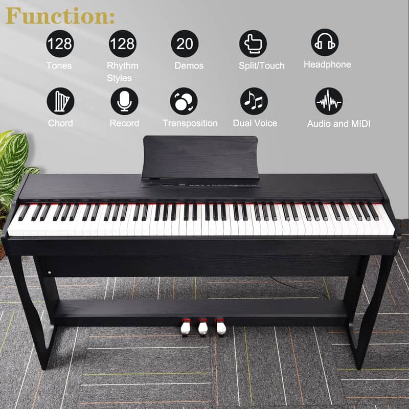 🎹88 Key Weighted Key Electric Piano / Keyboard +USB +MIDI +Stand +Bench +1/4 inch +1/8 inch!🎹 image 1