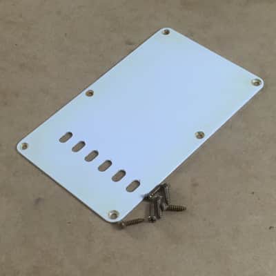 Vintage Fender Natural Aged Relic 1ply Guitar Strat Back Plate Tremolo Cover Made in USA Rare image 14