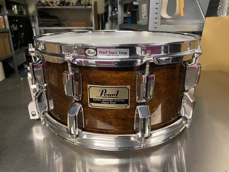 Pearl G-714SX Supergripper snare maple 1985 - Walnut lacquer image 1