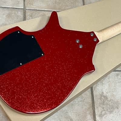 2025 Danelectro Coral Electric Sitar Red Sparkle Metal Flake image 5
