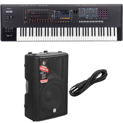 Roland Fantom 7 EX Synthesizer Workstation, PSG Audio Cobra 12, 1/4 Cable Bundle