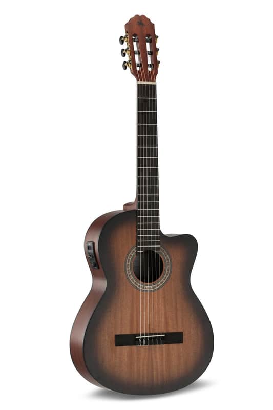 Caballero by MR CA-MM-S Principio Series Stage Solid Mahogany Top Okoume Neck 4/4 Size Flamenco Cutaway 6-String Nylon Classical Acoustic-Electric Guitar image 1
