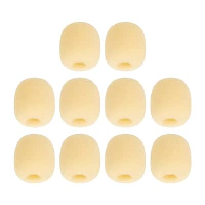 8Mm Dia Yellow Wind Shield Mic Sponge Cover For Loudspeaker Lapel Microphone Headset Microphone Ey-M02 Pack Of 10 image 1