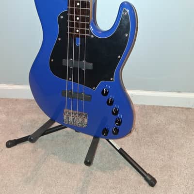 SusBass Custom Jazz High Gloss Blue African Blackwood Bartolini Gotoh 8.2 lbs image 1