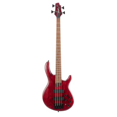 Cort B4ELEMENTOPBR Artisan Series B4 Element Bass Guitar. Open Pore  Burgandy Red image 8