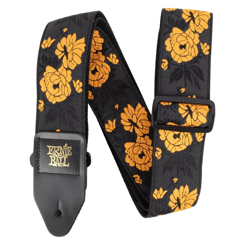 Ernie Ball Classic Jacquard Guitar Strap/Bass Strap - Tangerine Rose image 1