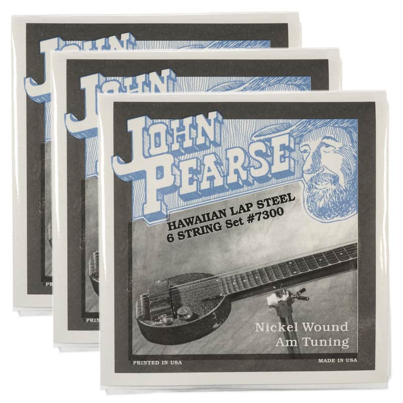 John Pearse Hawaiian Lap Steel Strings Pure Nickel Am Tuning 16-54 3 Pack Bundle image 1